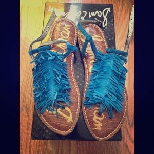 Sam Edelman Gela Flat Sandal in Blue 6M